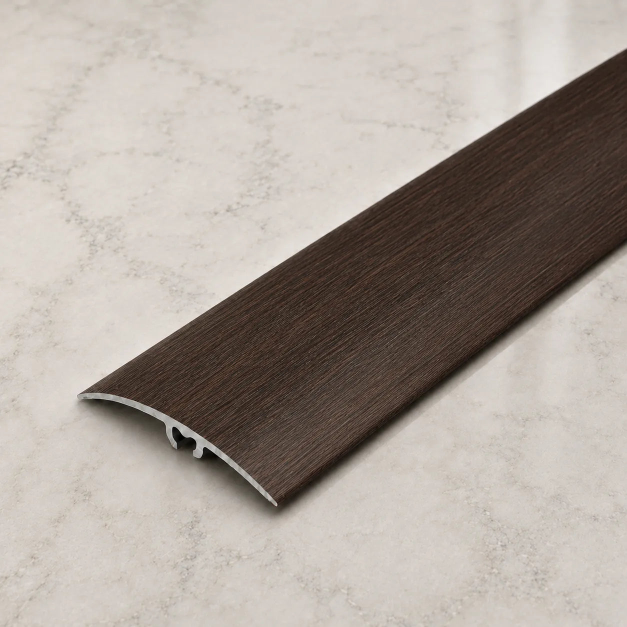 50mm Wood Effect Aluminium Door Threshold Strip in African Ebony